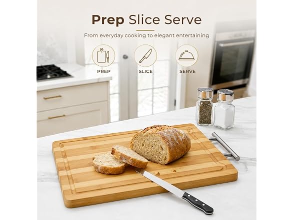 Kitchen Details Stripe Bamboo Cutting Board