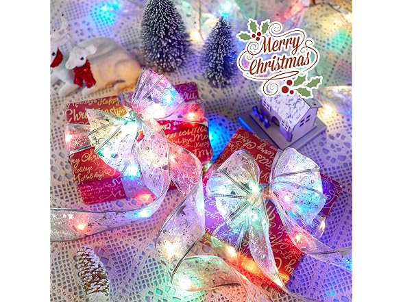 Minetom 2 Pack Christmas Tree Ribbon String Modes,