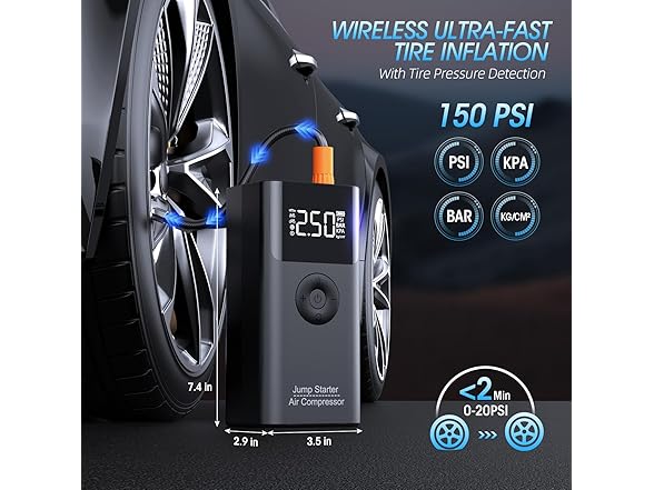 LERTIN Jump Starter Combo | 2500A | 150PSI