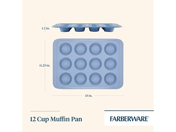 Farberware Bakeware Muffin/Cupcake Baking Pan, 12-cup
