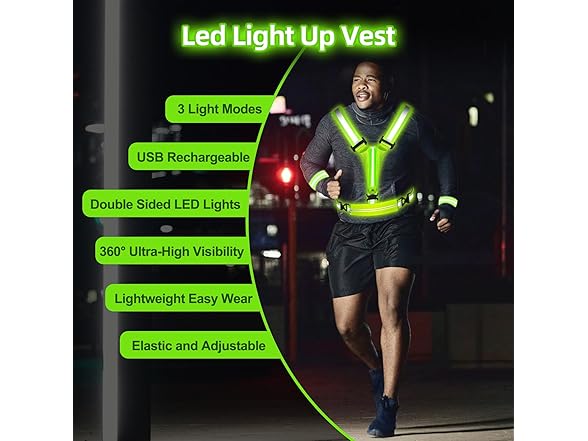 JZ LED Reflective Running Vest