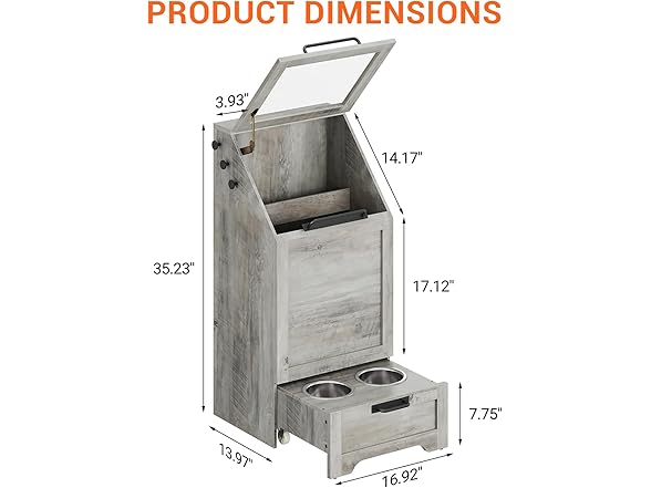 MOVECOM Top Opening Dog Feeding Station