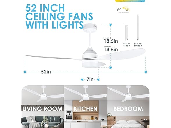 Soilsiu Ceiling Fan with Light