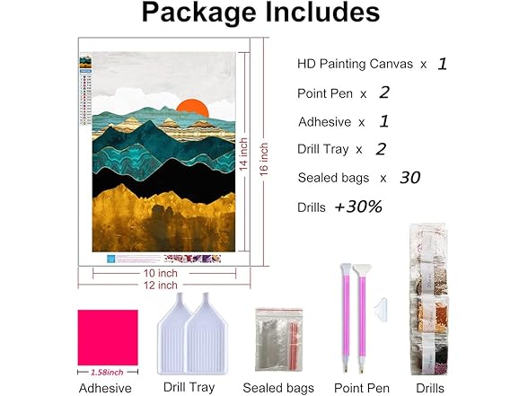 XWJJ Diamond Painting Mountain Kit