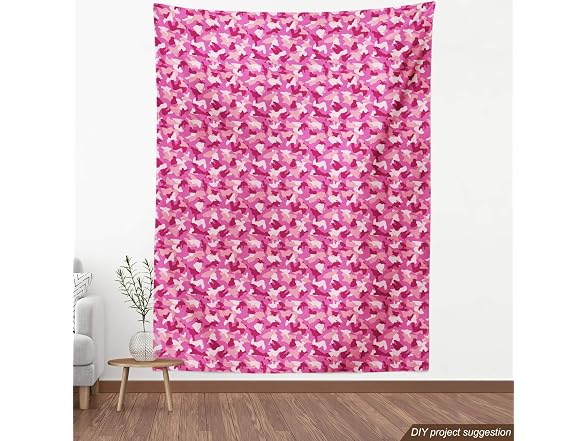 Ambesonne Camo Print Fabric by The Yard, Pink