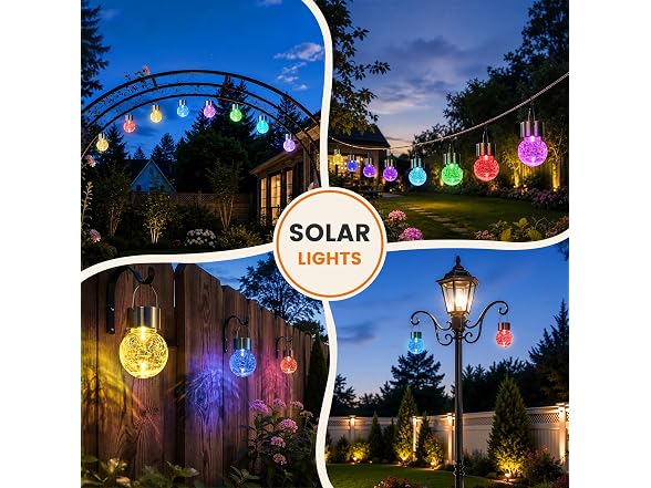 GIGALUMI Solar Hanging Lights, 24 Pc
