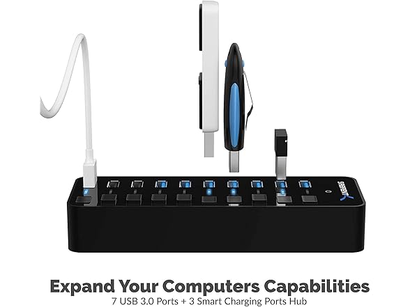 SABRENT 10-Port USB 3.0 Hub 60W Powered