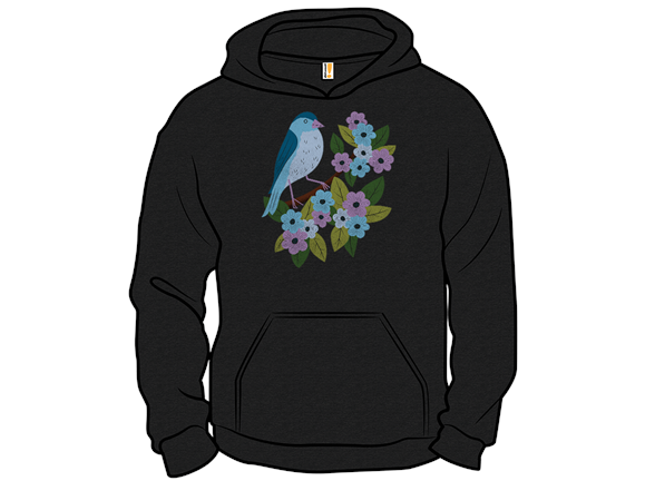 Bird on a Branch with Flowers