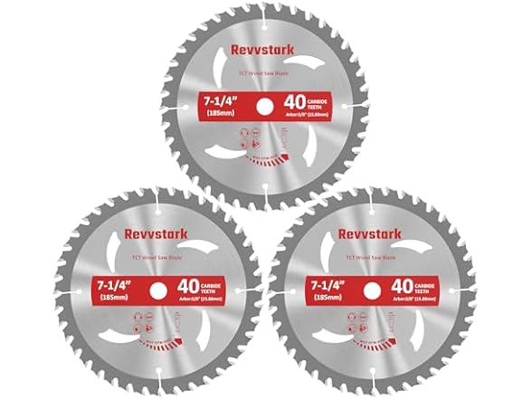 Revvstark 3 Pack Circular Saw Blade 7-1/4 in 40T