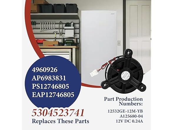 GREALTH 5304523741 Freezer Fan Motor