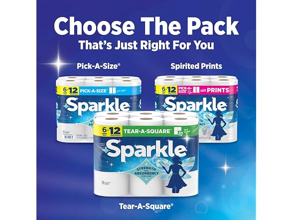 Sparkle Pick-A-Size Paper Towels, 6 Double Rolls