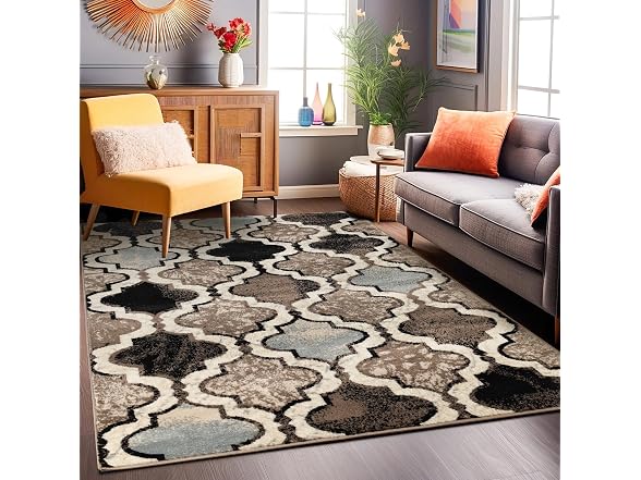 Superior Modern Indoor Rug 5x8 Ivory