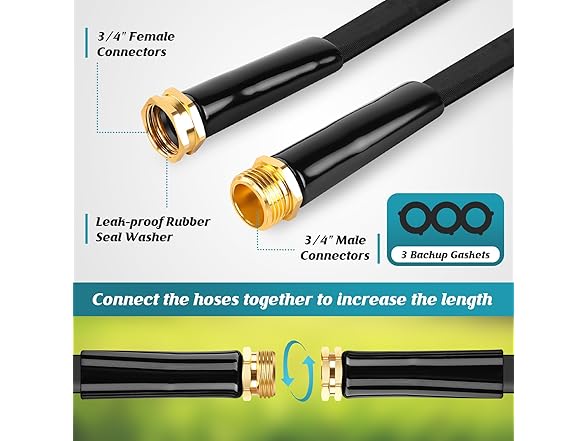 CXEZSIK Garden Hose Non-Expanding - 100ft