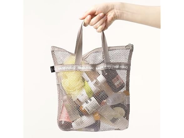 Mesh Travel Shower Caddy Tote Bag for Gym, Sw