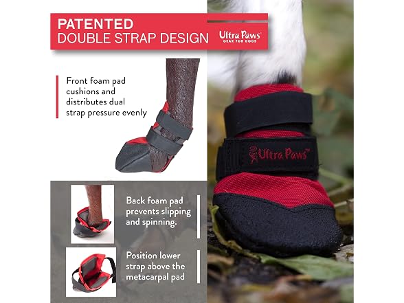 Durable Dog Boots, Red Paw Protector Booties