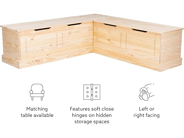 Linon Harris Unfinished Wood Backless Nook