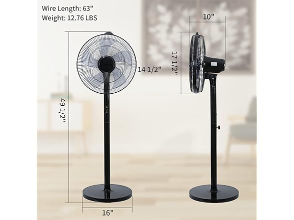 HealSmart 15" Adjustable Stand Fan