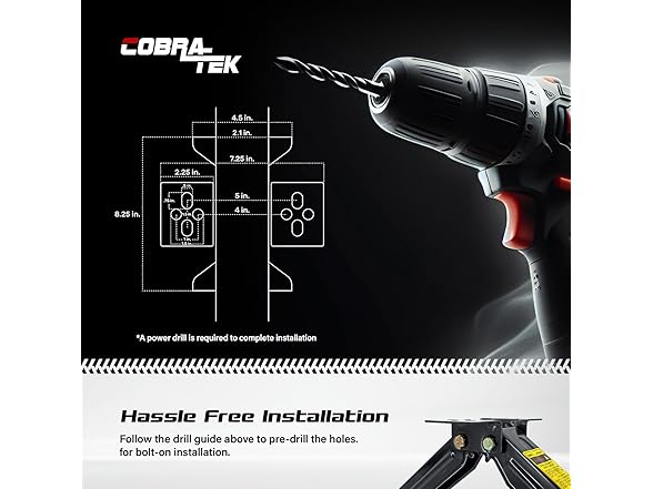 Cobra-Tek CBK-1030-PBK 5000 lbs Trailer Jack (30")