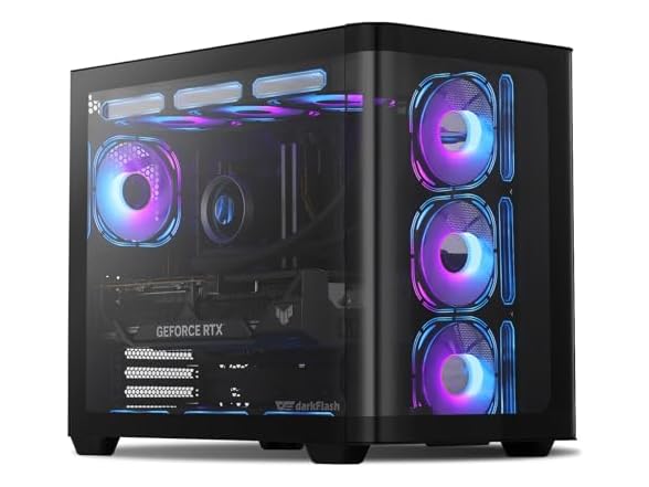 darkFlash ATX Mid-Tower PC Case, Black