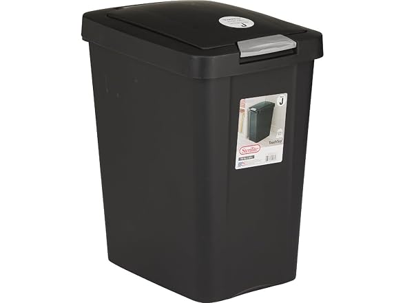 Sterilite 7.5 Gal. Black TouchTop Wastebasket