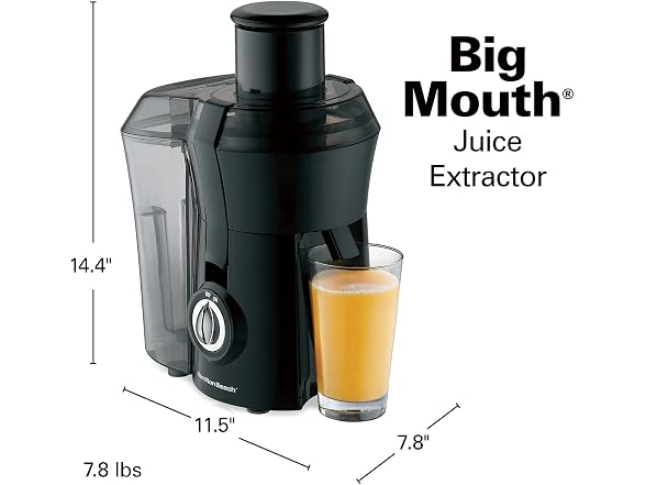Hamilton Beach 67601 Big Mouth Juice Extractor, Black