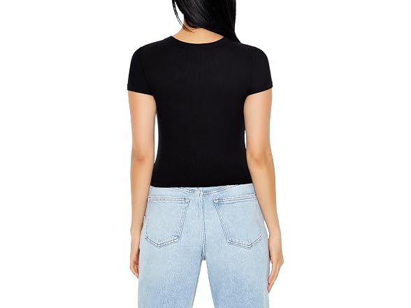 Forever 21 Cropped Rib-knit Tee