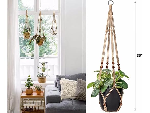 AKEIE Macrame Plant Hanger 3 Pack