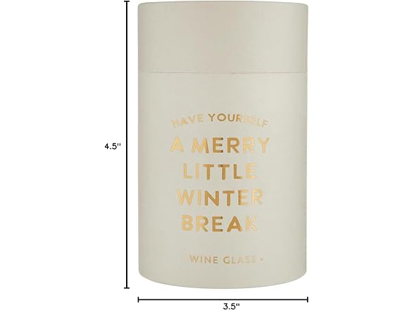 Holiday Stemless Wine Glass, Winter Break