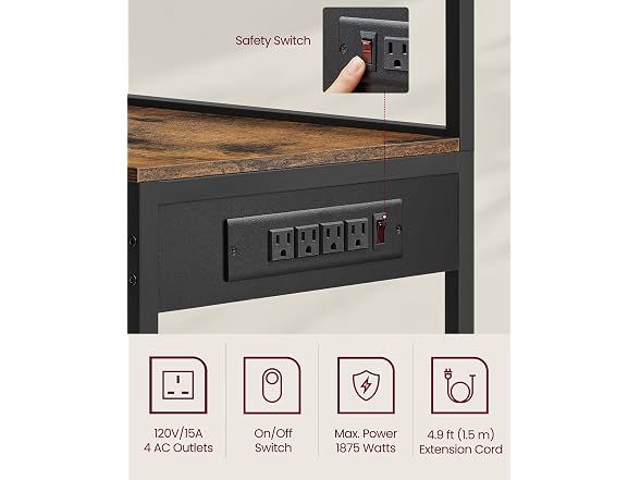 VASAGLE Baker's Rack, 35.4 Inches Microwave Stand