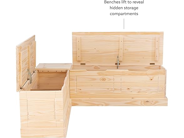 Linon Harris Unfinished Wood Backless Nook