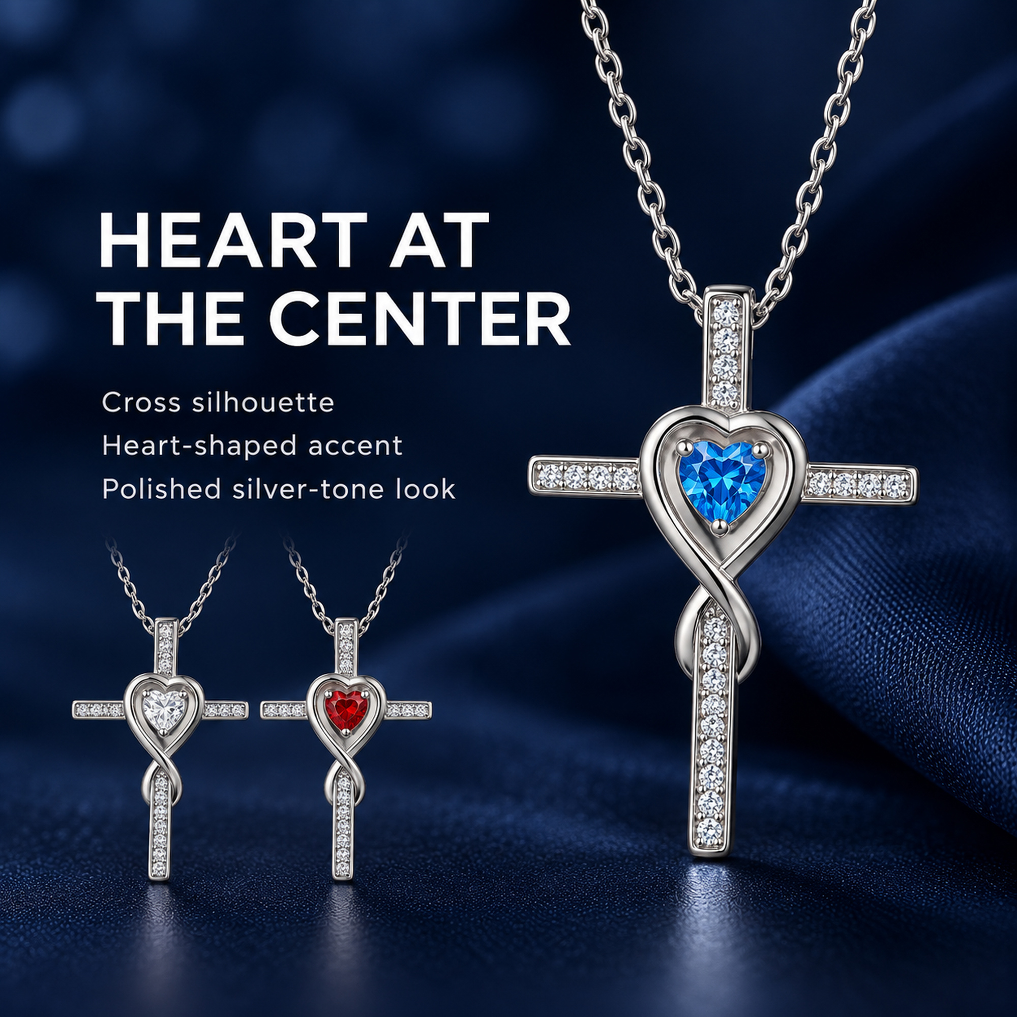 3 Pack Cross Necklace Set - Gallery 7