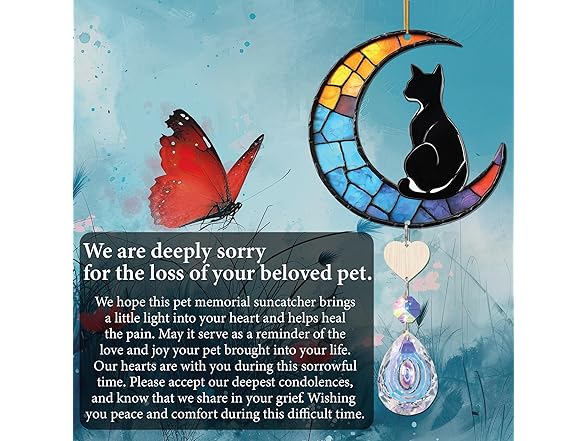 Black Cat Suncatcher Crystal Rainbow