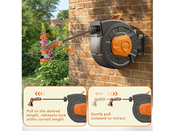 Entgard Retractable Garden Hose Reel 100FT