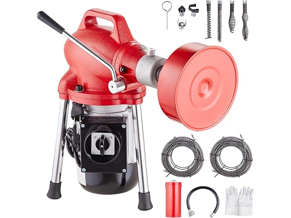 Drain Cleaner Machine 120FT x 5/8 Inch, 370W