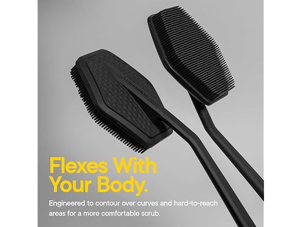 TOOLETRIES Silicone Back Scrubber for Shower, Body Brush - Charcoal