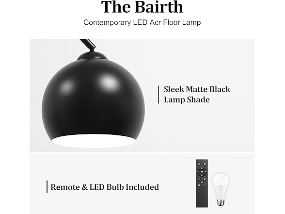 Bairth 77” Arc Floor Lamp