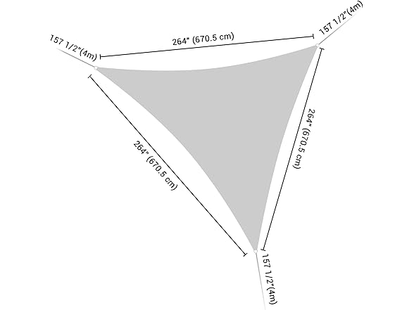 Yescom 1 Pack 20'x20'x20' Triangle Sun Shade Sail Off White