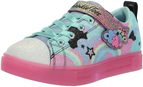 Skechers Girls Twinkle Sparks Ice 2.0-Shimmering Sky Sneaker, Black/Multi, 11.5 Little Kid