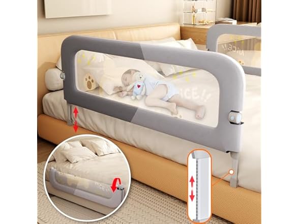 Bed Guard Rail for Toddlers