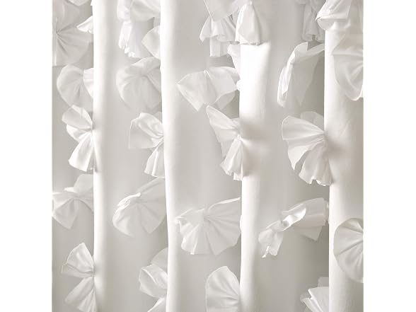 Lush Decor Riley Shower Curtain, 72" W x 72" L, White