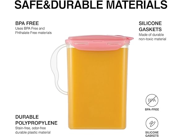 LocknLock Fridge Jug, 3QT, Pink