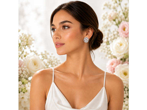 Silver Dimensional Cluster Studs