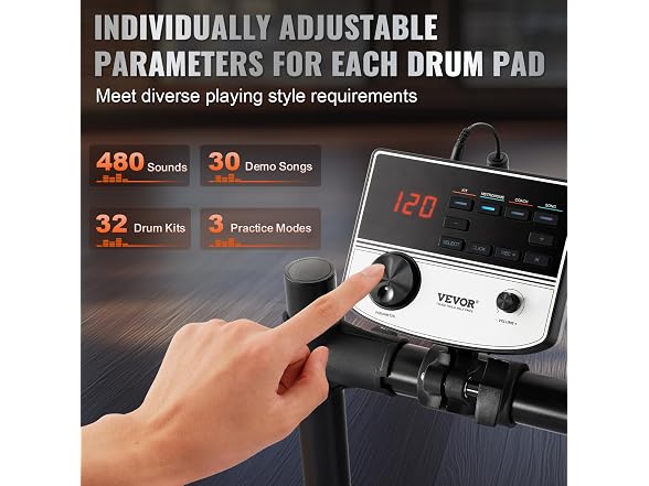 Electronic Drum Set with Quiet Mesh