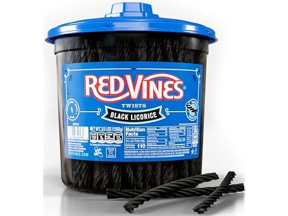 Red Vines Black Licorice Chewy Twists 3.5lb Jar
