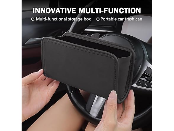 Zikefest Car Trash Can Foldable Black