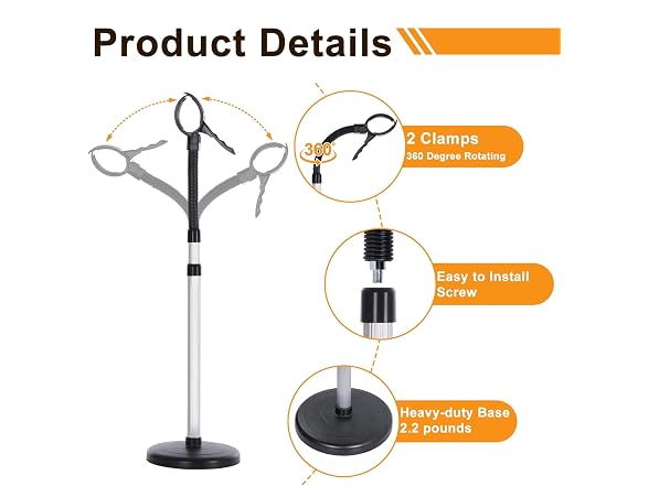Hair Dryer Stand Hands Free 360-Degree