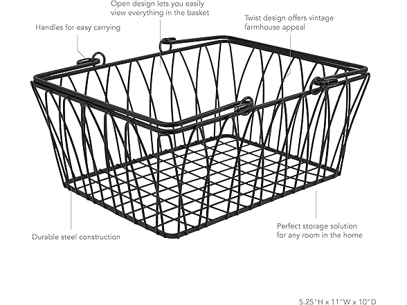 Spectrum Twist Wire Basket for Organizing