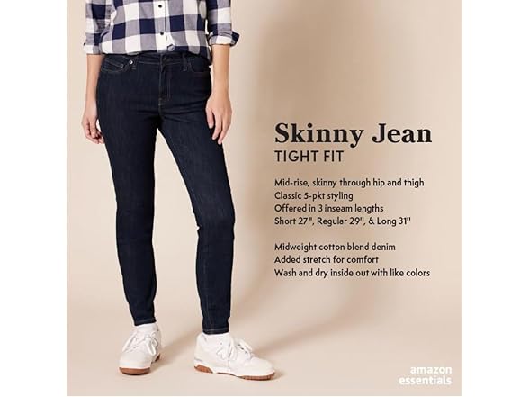 Amazon Essentials Women Mid-Rise Stretchy Jeans