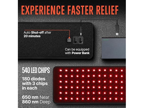 SQUATZ Red Light Therapy Body Wrap, 540 LED