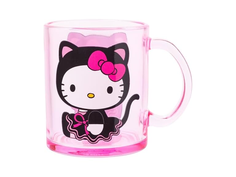 Silver Buffalo Sanrio Hello Kitty Spooky Halloween Glass Coffee Mug, 17.5 ounces